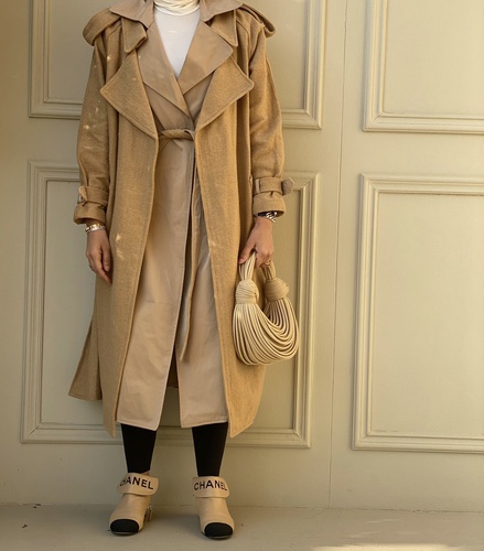 shades of beige trench coat