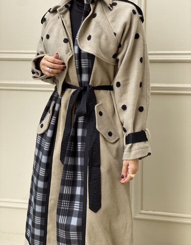 the dotted trench coat