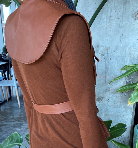 backless leather vest