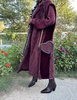 maroon fur and velvet jacket