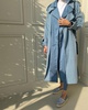 shades of blue trench coat